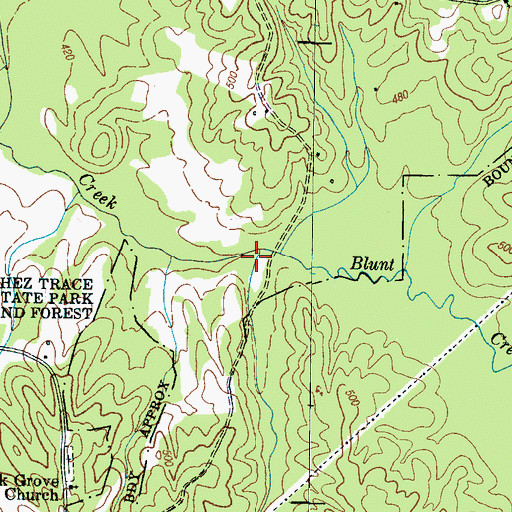 Topographic Map of Dawson Branch, TN