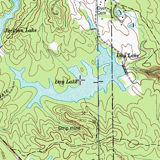 Topographic Map of Day Lake, TN