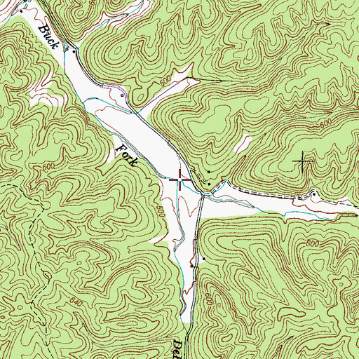 Topographic Map of DePriest Branch, TN