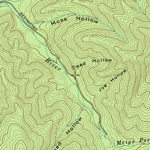 Topographic Map of Dead Hollow, TN