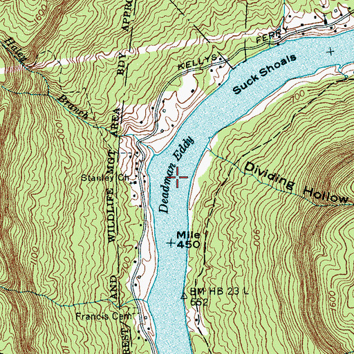 Topographic Map of Deadman Eddy, TN