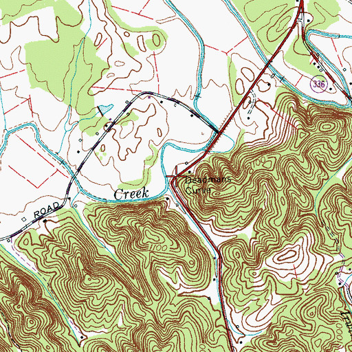 Topographic Map of Deadmans Curve, TN