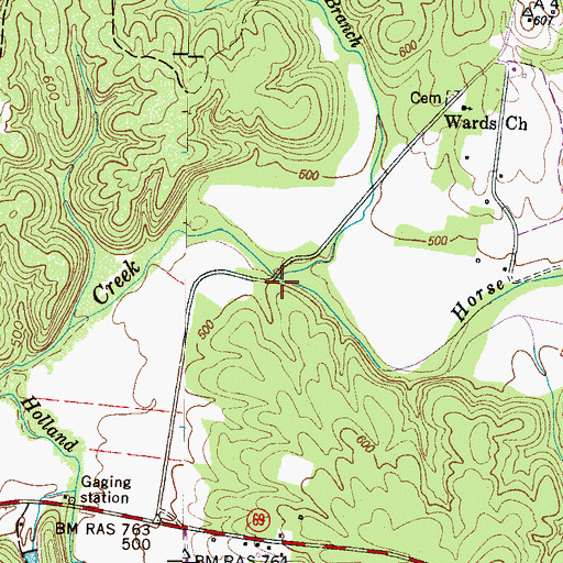 Topographic Map of Dean Branch, TN