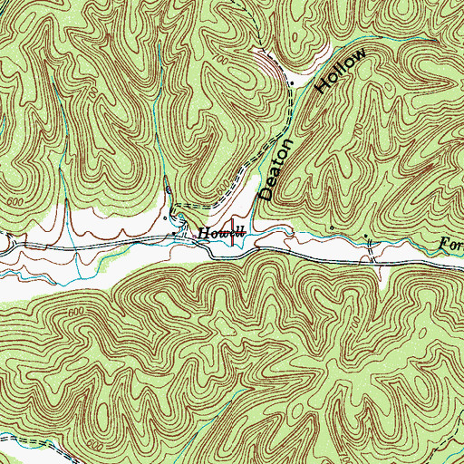 Topographic Map of Deaton Hollow, TN