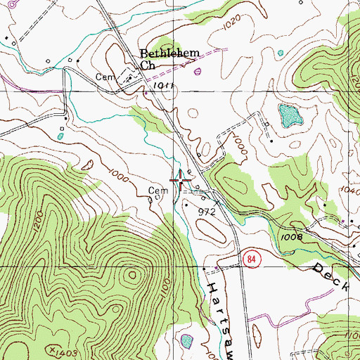 Topographic Map of Deck Cove, TN