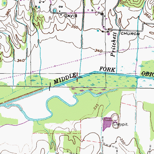 Topographic Map of Deep Branch, TN