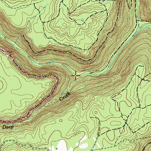 Topographic Map of Deep Creek, TN