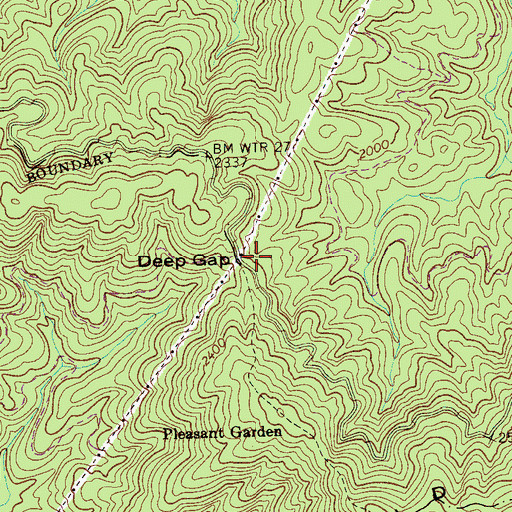 Topographic Map of Deep Gap, TN
