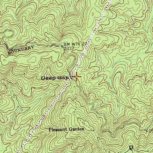 Topographic Map of Deep Gap, TN