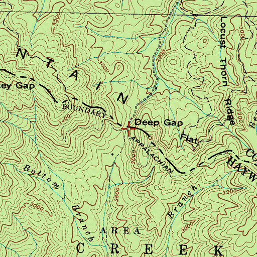 Topographic Map of Deep Gap, TN