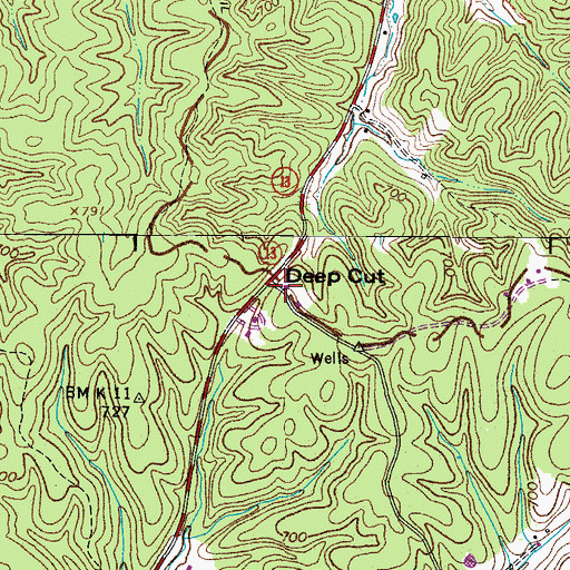 Topographic Map of Deep Gut, TN