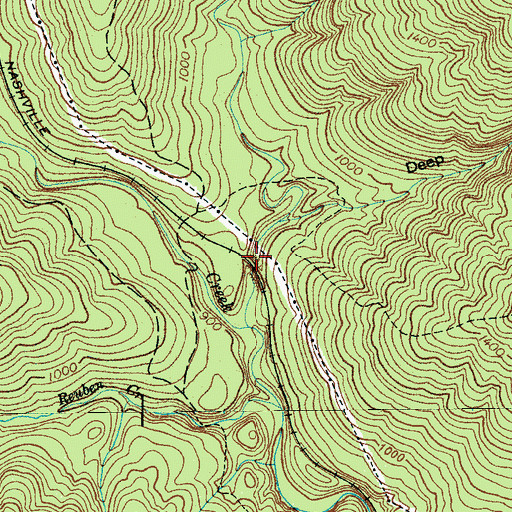 Topographic Map of Deep Hollow, TN