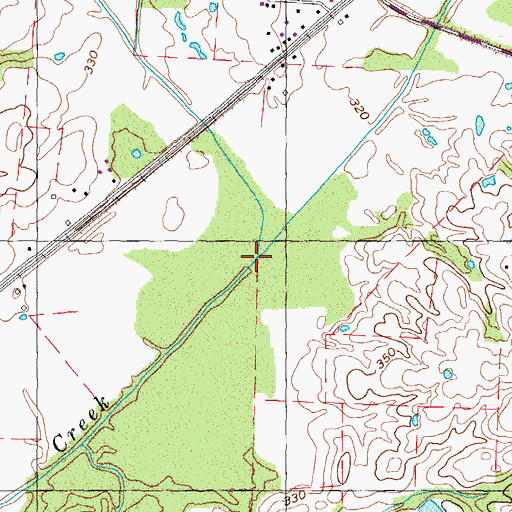 Topographic Map of Deer Creek, TN
