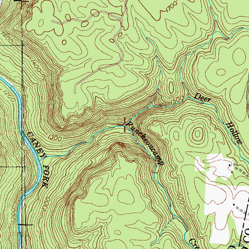 Topographic Map of Deer Hollow Branch, TN