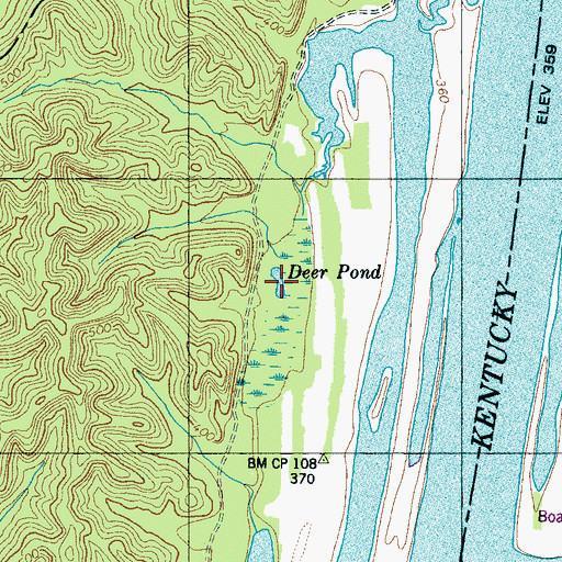 Topographic Map of Deer Pond, TN