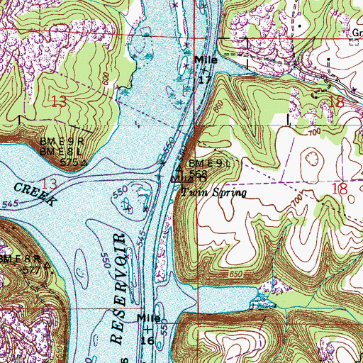 Topographic Map of Twin Spring, AL