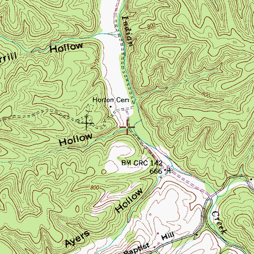 Topographic Map of Deerlick Hollow, TN
