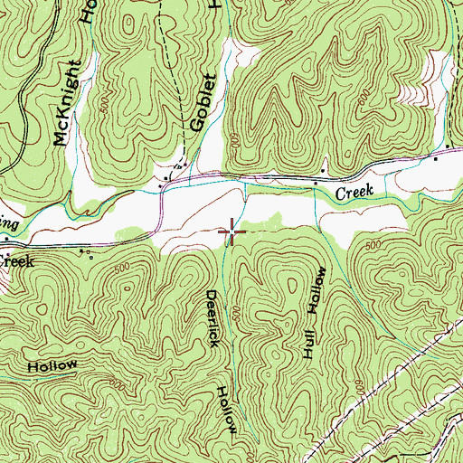 Topographic Map of Deerlick Hollow, TN