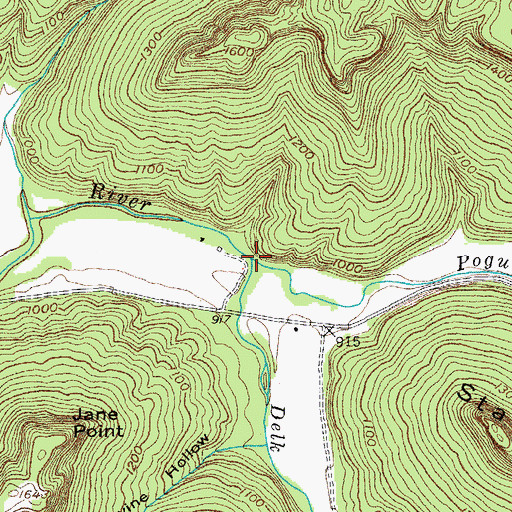 Topographic Map of Delk Creek, TN