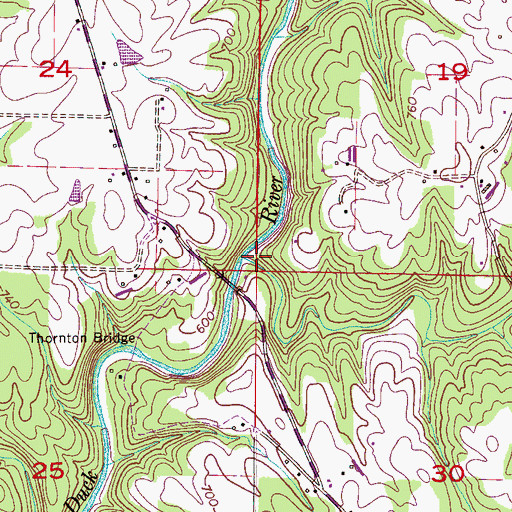 Topographic Map of Two Mile Creek, AL