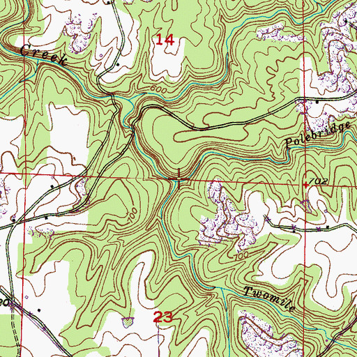 Topographic Map of Twomile Creek, AL