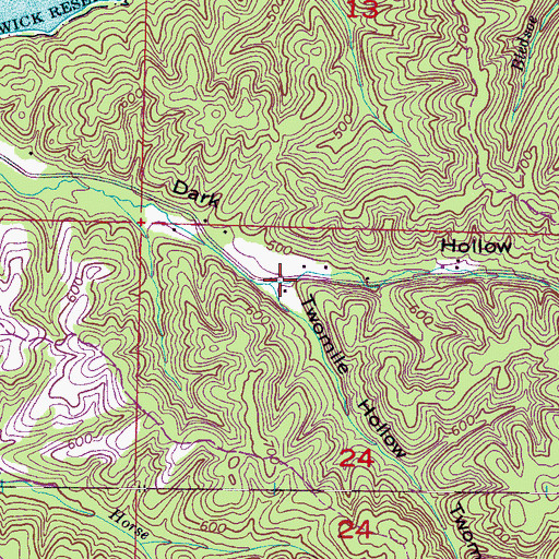 Topographic Map of Twomile Hollow, AL