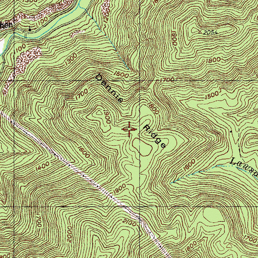 Topographic Map of Dennis Ridge, TN