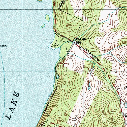 Topographic Map of Denny Cemetery, TN