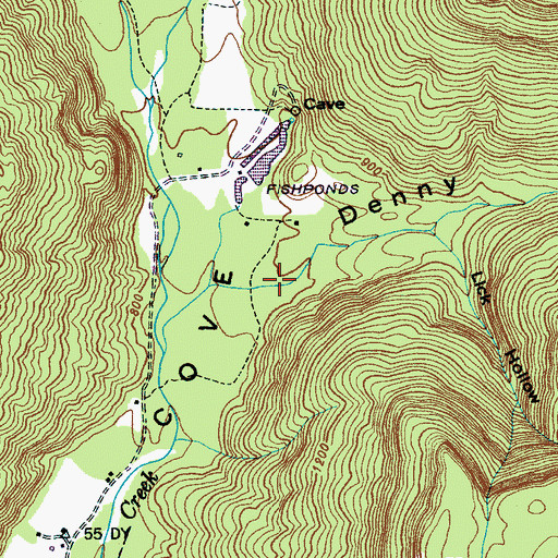 Topographic Map of Denny Cove, TN