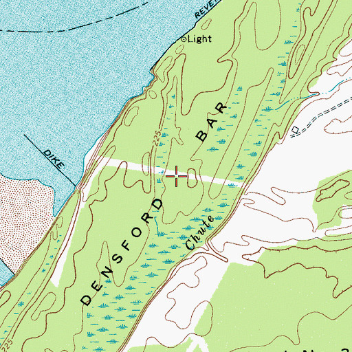 Topographic Map of Densford Bar, TN