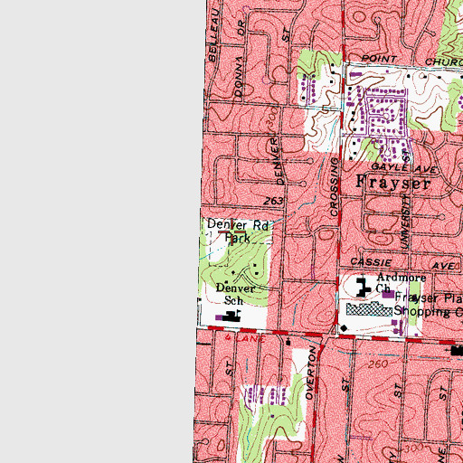 Topographic Map of Denver Road Park, TN