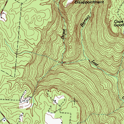 Topographic Map of Depot Branch, TN