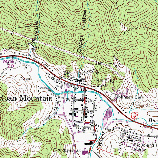 Topographic Map of Depot Hollow, TN