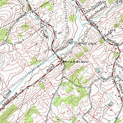 Topographic Map of Devils Elbow, TN