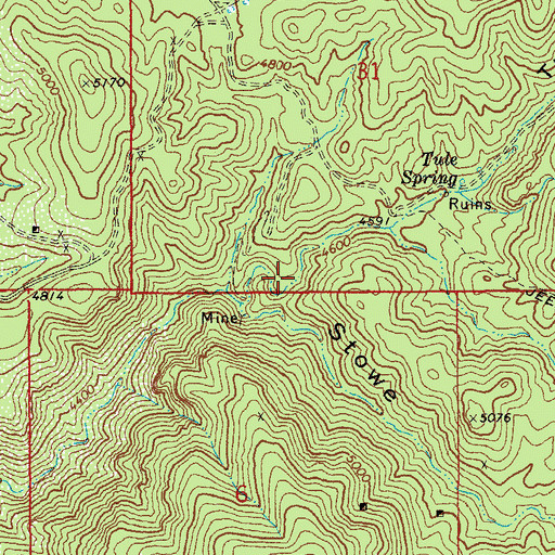 Topographic Map of Tule Canyon, AZ