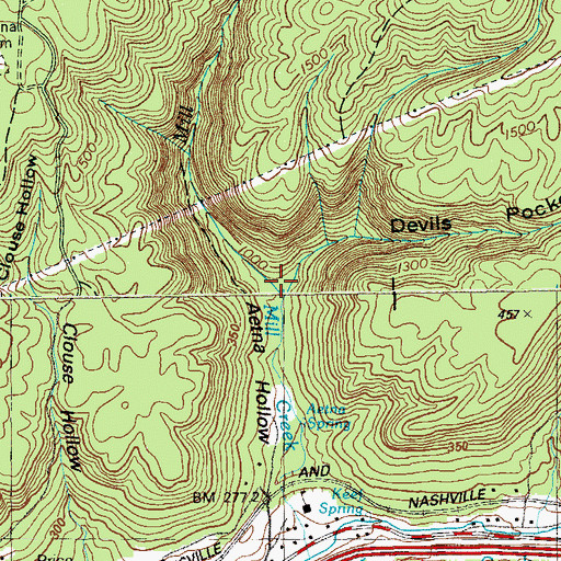 Topographic Map of Devils Pocket, TN