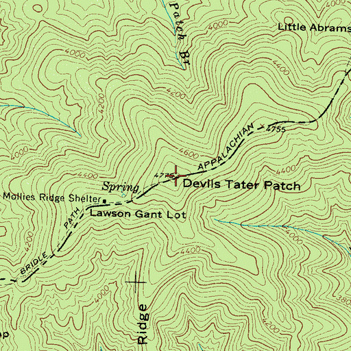 Topographic Map of Devils Tater Patch, TN