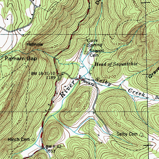 Topographic Map of Devilstep Hollow, TN