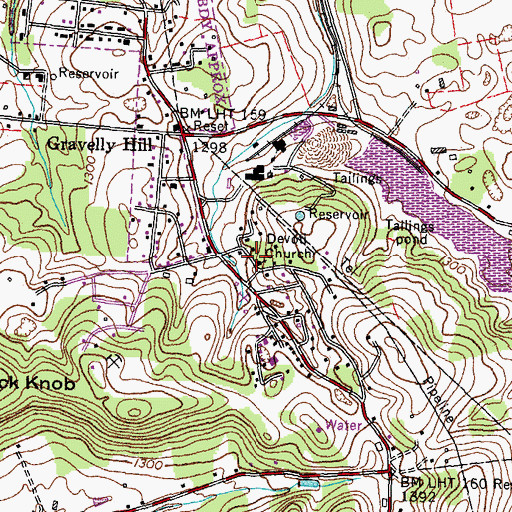 Topographic Map of Devoll Church, TN