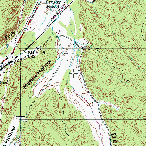 Topographic Map of Devore Hollow, TN