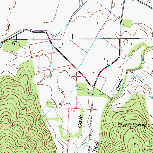 Topographic Map of Dick Cove, TN