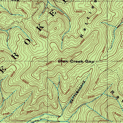 Topographic Map of Dick Creek Gap, TN