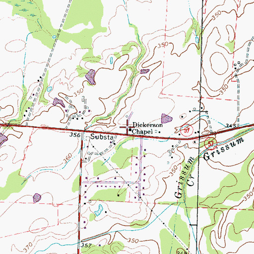 Topographic Map of Dickerson Chapel, TN