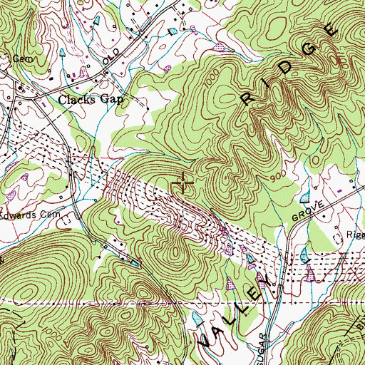 Topographic Map of Dickey Ridge, TN