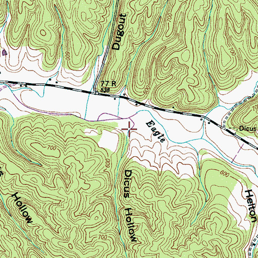 Topographic Map of Dicus Hollow, TN