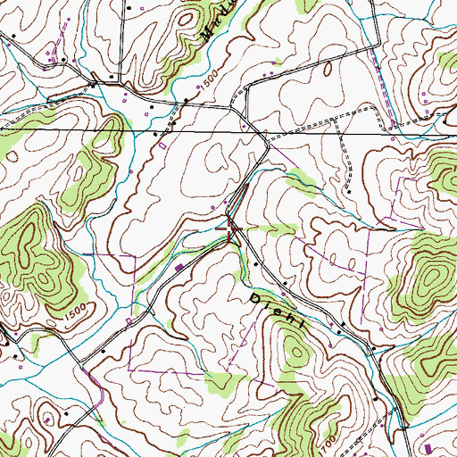 Topographic Map of Diehl Hollow, TN