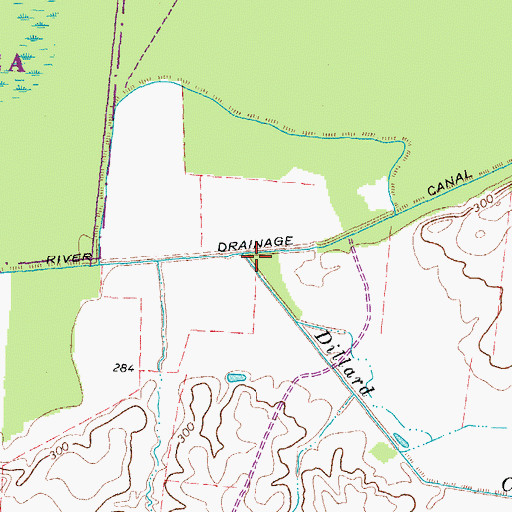 Topographic Map of Dillard Creek, TN