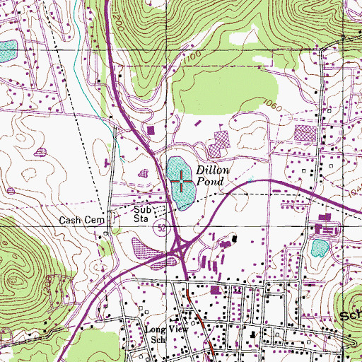 Topographic Map of Dillon Pond, TN