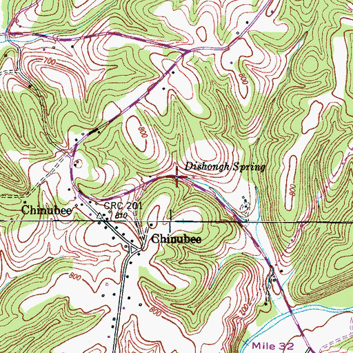 Topographic Map of Dishongh Spring, TN