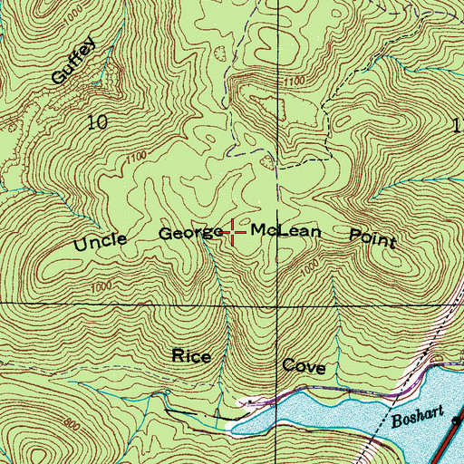 Topographic Map of Uncle George McLean Point, AL